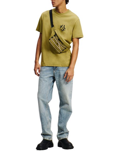 T-shirt uomo verde oliva in cotone Karl Lagerfeld jeans | A2M170721OP